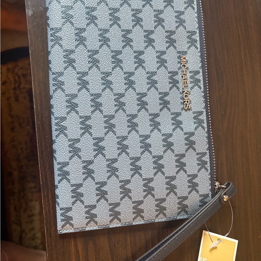 Michael Kors Pale Blue and Navy Clutch